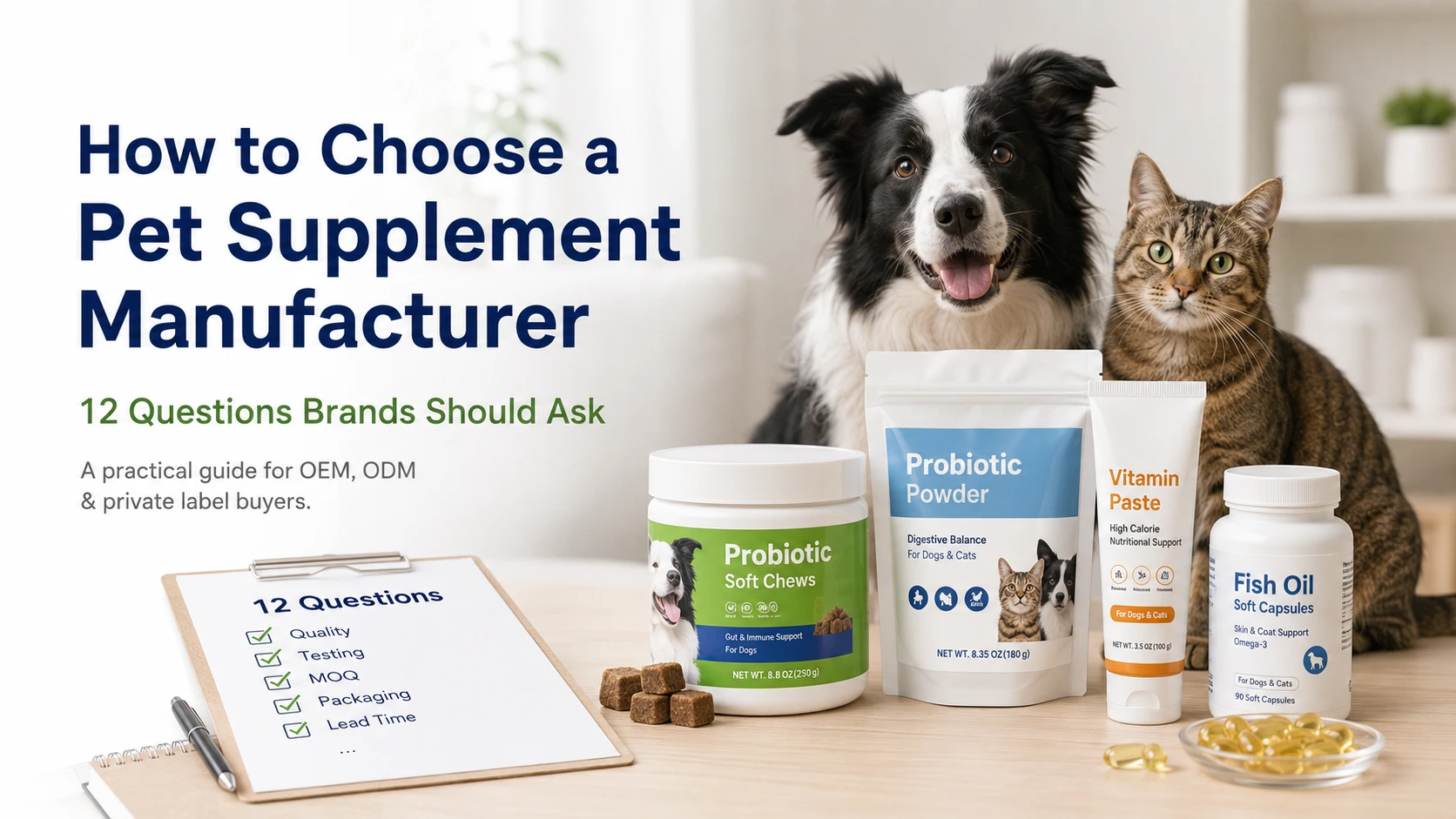 How to Choose a Pet Supplement Manufacturer 12 Questions Brands Should Ask