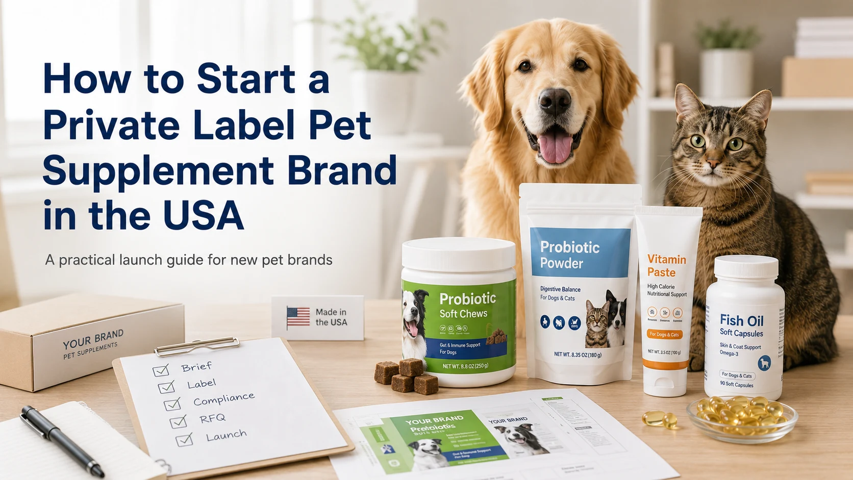 How to Start a Private Label Pet Supplement Brand in the USA
